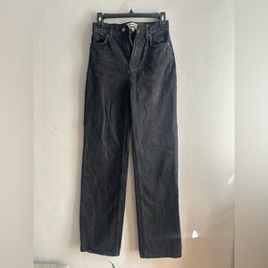 Reformation Black Denim Straight Jeans